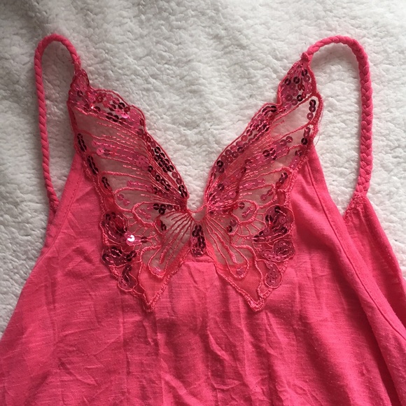 🦋 Hot pink braided straps butterfly blouse 🦋 - Picture 5 of 8